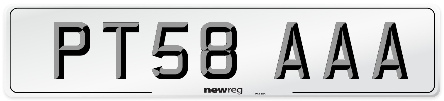 PT58 AAA Number Plate from New Reg